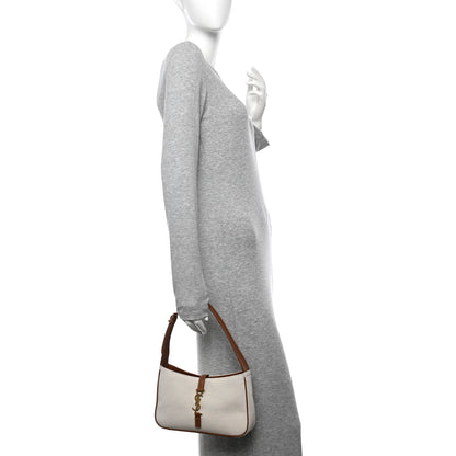 Saint Laurent Smooth Calfskin Canvas Le 5 A 7 Hobo New Senna Masoil White 2 of 12