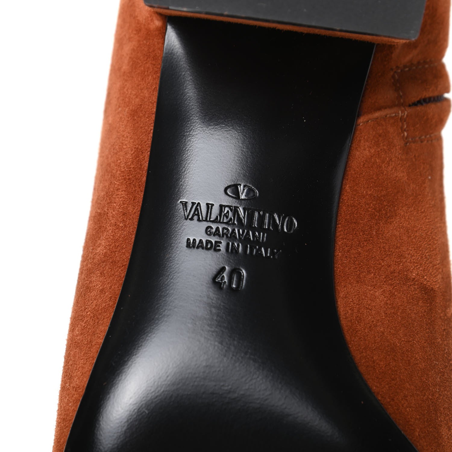 Valentino Garavani Suede VLogo Side Zip 45mm Ankle Boots 40 Bright Cognac 7 of 8