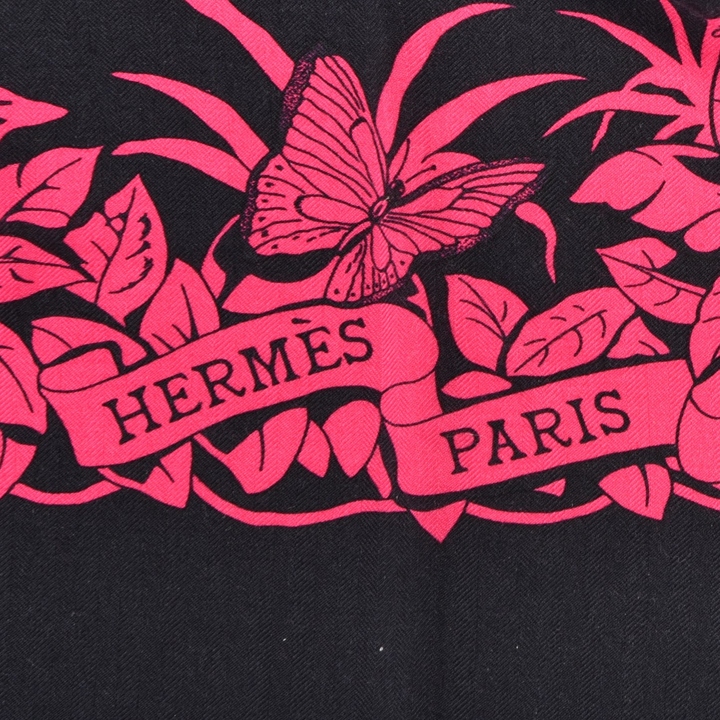 Cashmere Silk Jungle Love Tattoo Shawl 140 Bleu Noir Rose Vif
