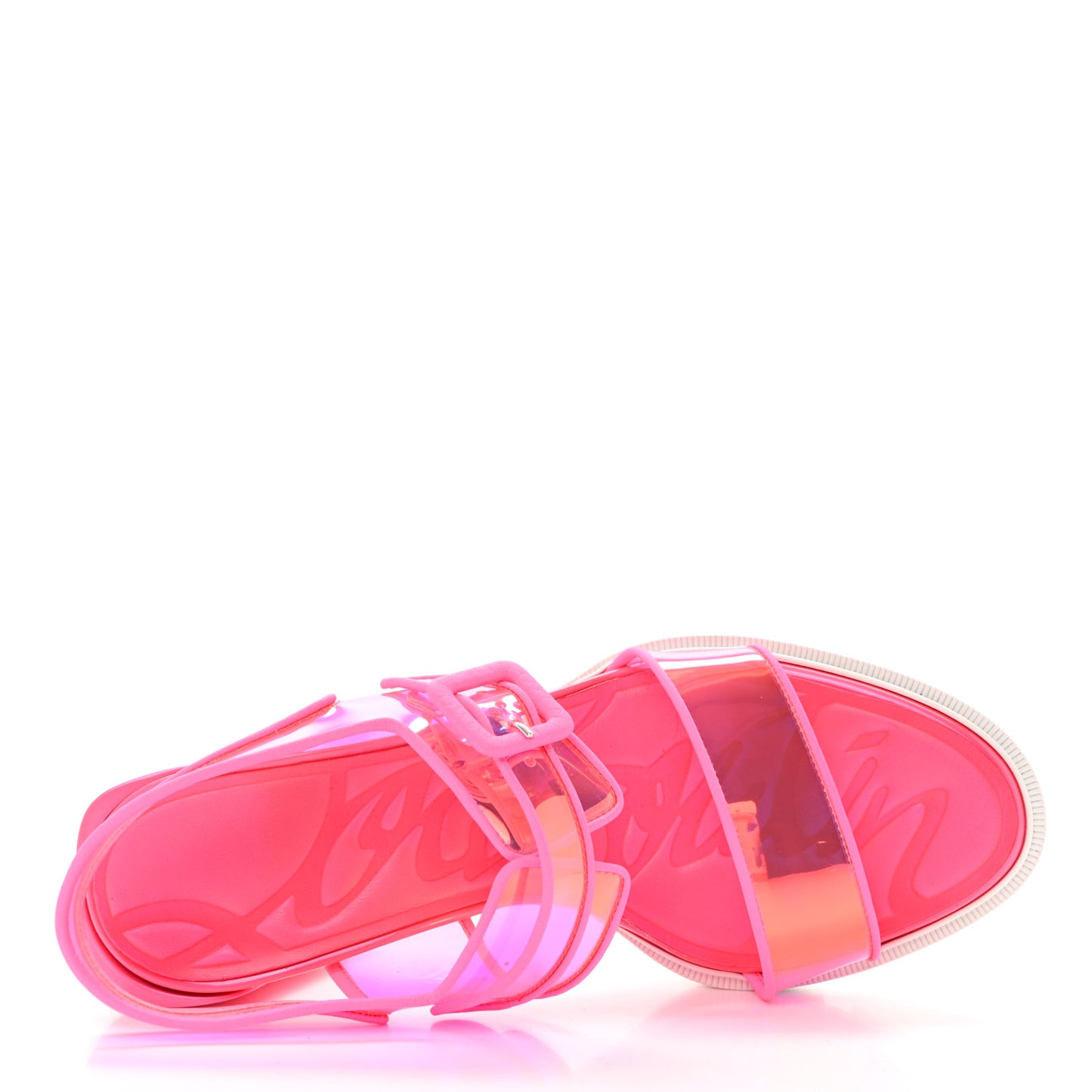 PVC Loubi Duniss 100 Lug Sole Sandals 38 Fluo Pink