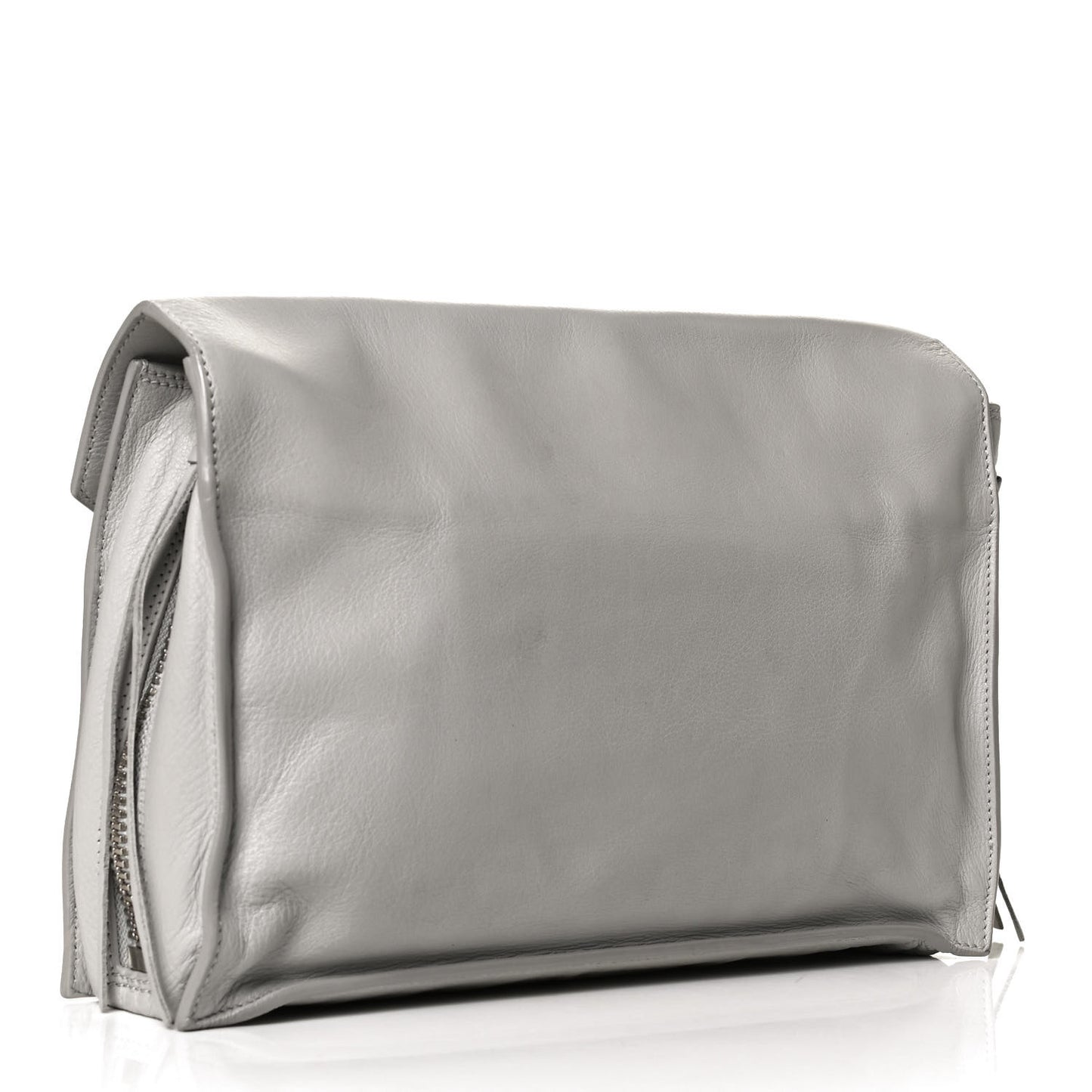 Veau Papier Sight Clutch Gris Metal