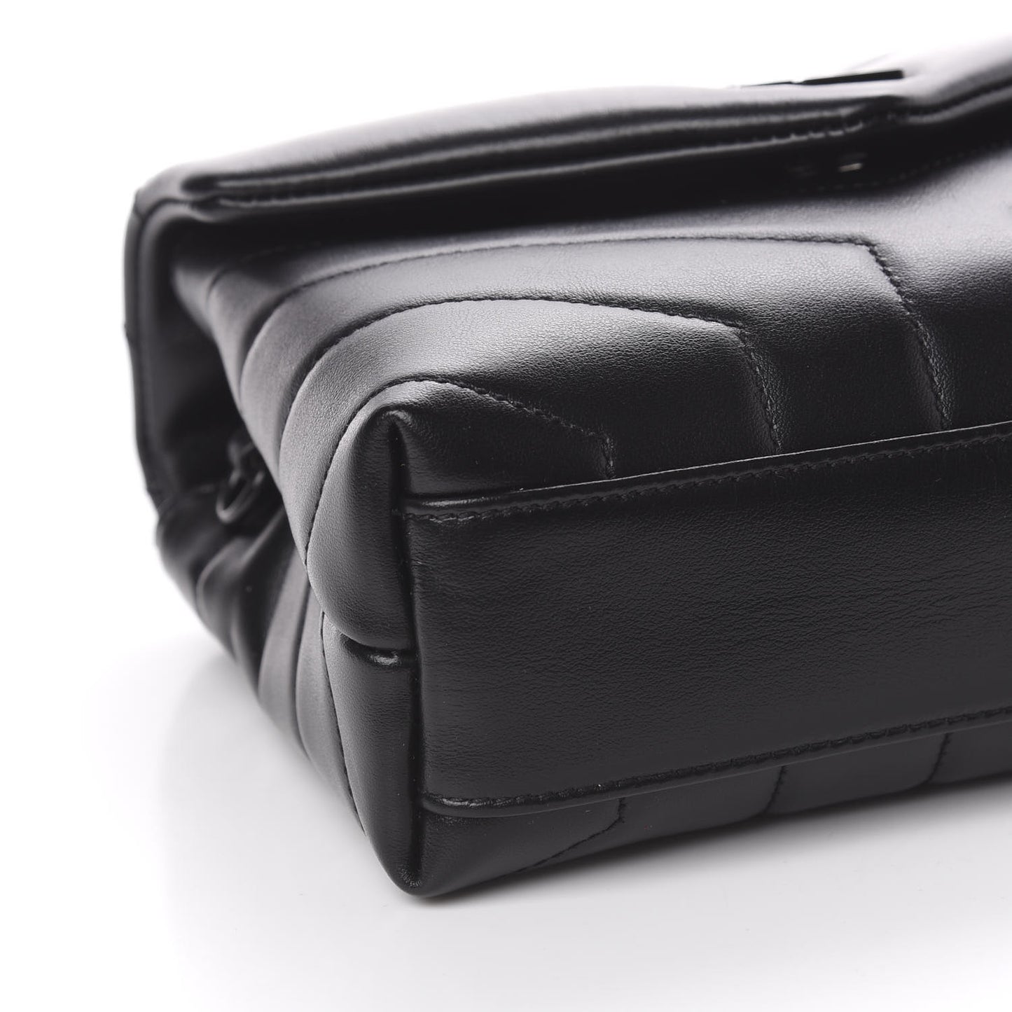 Calfskin Y Quilted Monogram Toy Loulou Crossbody Bag Black