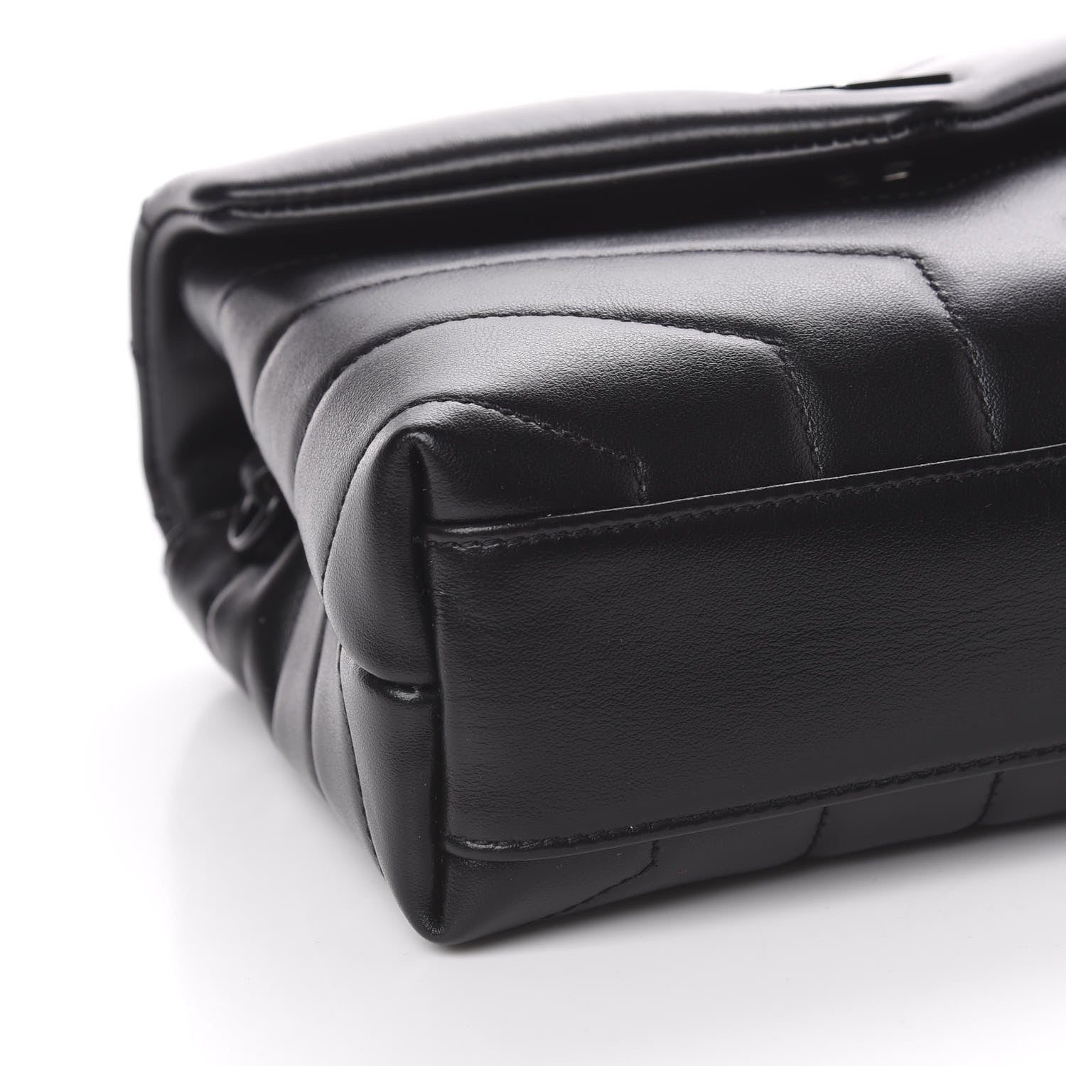 Saint Laurent Calfskin Y Quilted Monogram Toy Loulou Crossbody Bag Black 8 of 11