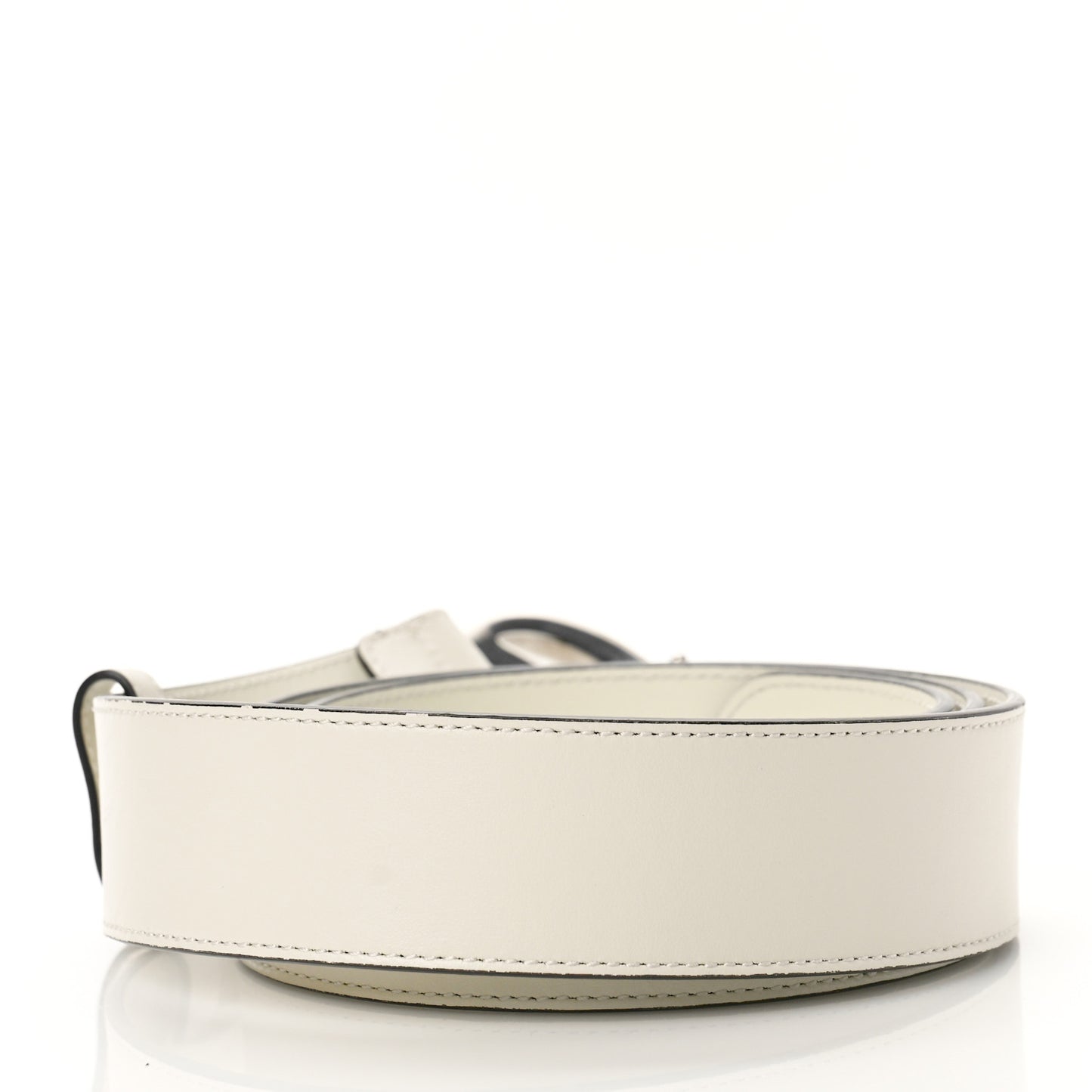 Plutone Calfskin Palladium Double G 40mm Belt 100 40 Mystic White