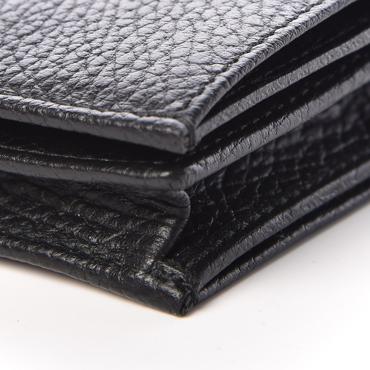 Pebbled Calfskin GG Marmont Card Case Black