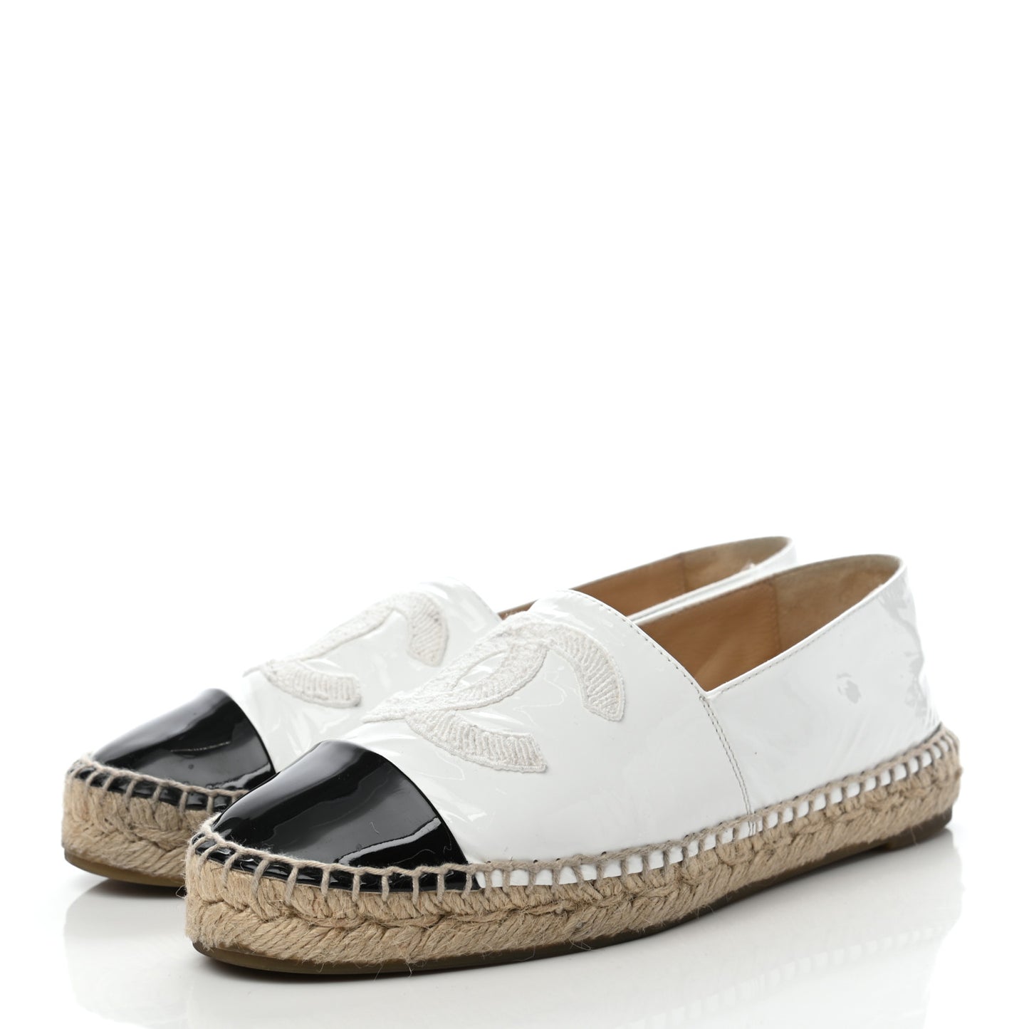 Patent CC Espadrilles 36 White Black
