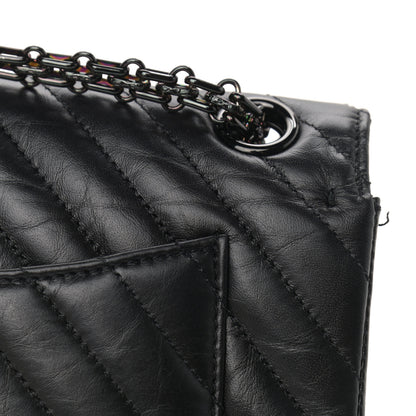 Chanel Aged Calfskin Chevron Quilted 2.55 Reissue Mini Flap So Black 11 of 12