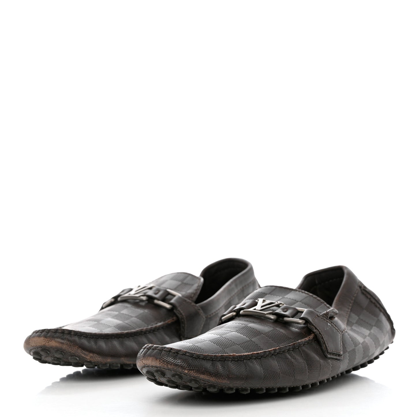 Damier Infini Hockenheim Moccasin Loafers 9 Brown