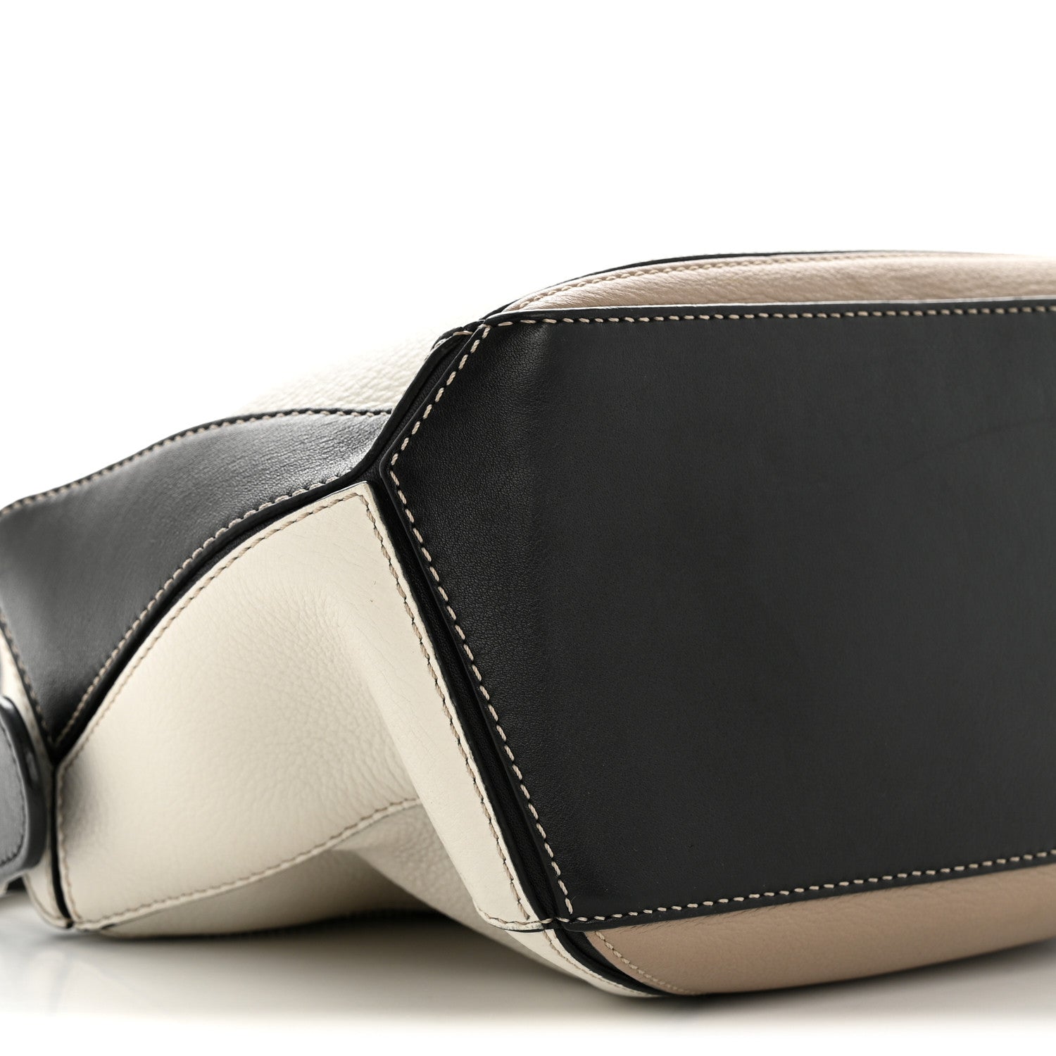 Loewe Calfskin Small Puzzle Bag Sand Soft White Black 9 of 15