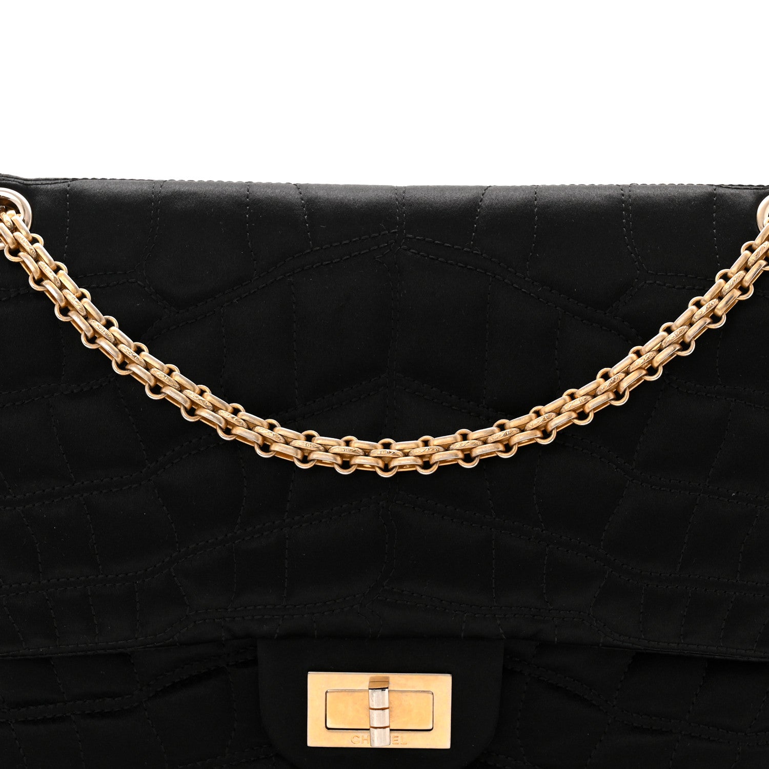 Chanel Satin Coco's Croc 2.55 Reissue 227 Flap Black 8 of 10