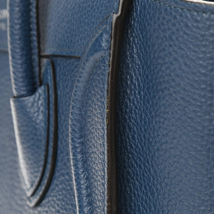 Celine Drummed Calfskin Nano Luggage Indigo 10 of 13