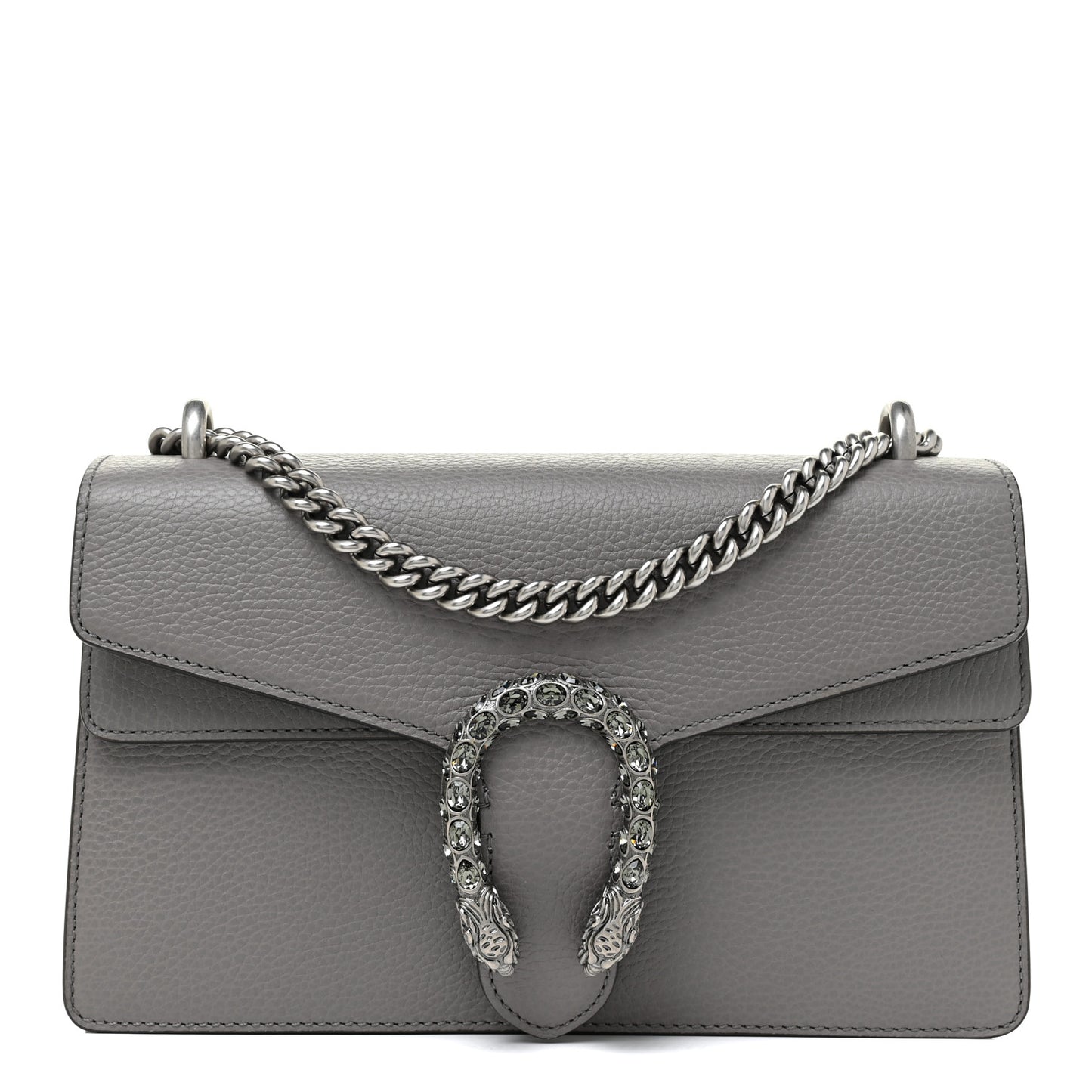 Pebbled Calfskin Small Dionysus Shoulder Bag Dusty Grey