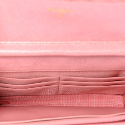 Chanel Iridescent Caviar Quilted Wallet on Chain WOC Rose Pink 5 of 10