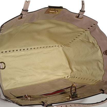 Valentino Garavani Patent Medium Punkouture Rockstud Tote Poudre 5 of 8