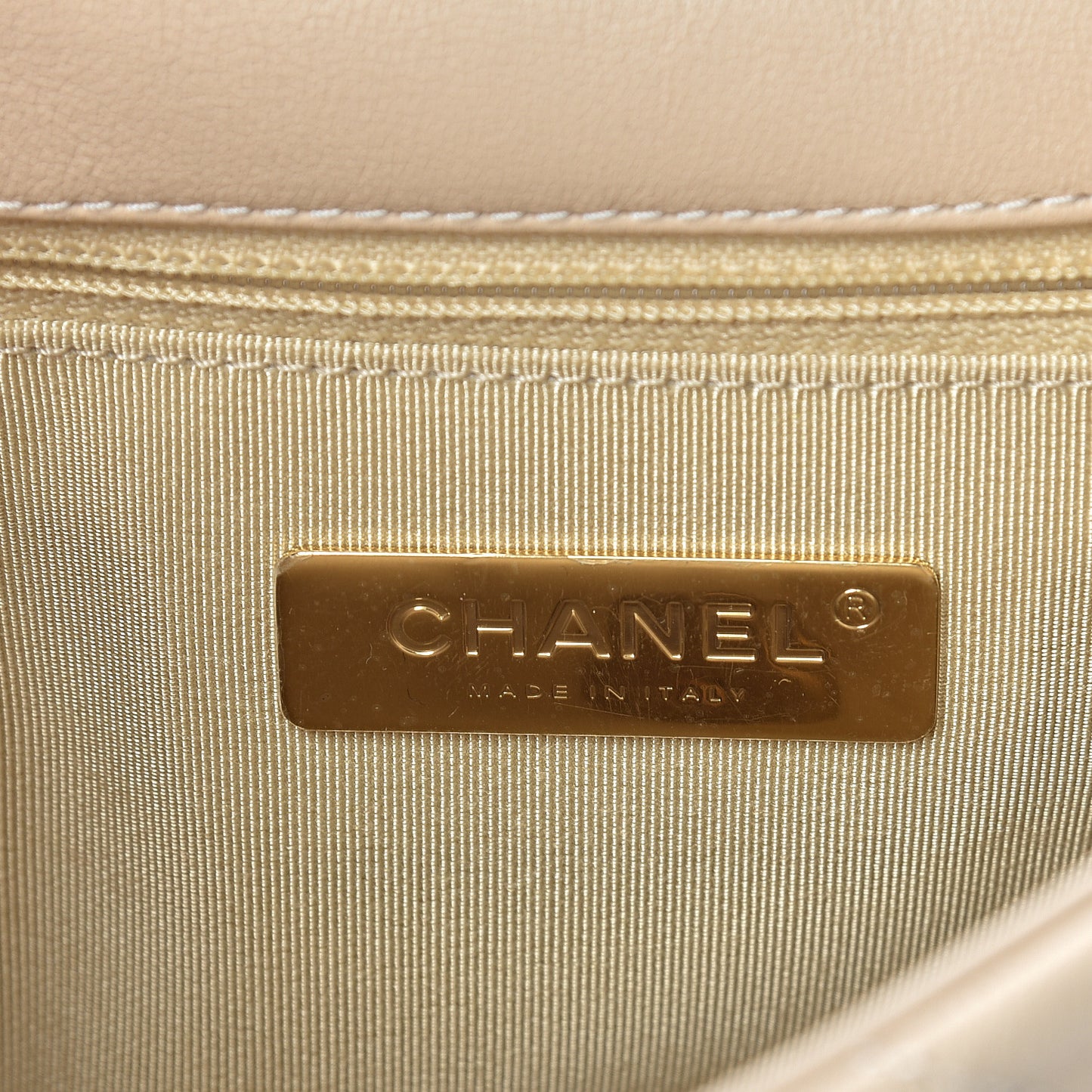 Lambskin Quilted Medium 19 Flap Light Beige