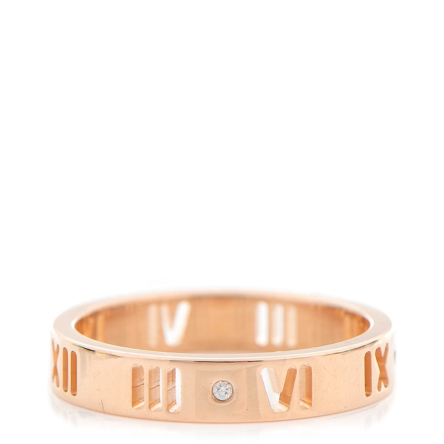 Tiffany 18K Rose Gold Diamond Atlas Pierced Ring 5.25 1 of 5