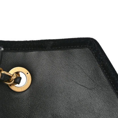 Chanel Shearling Checkered Flap Bag Black White 12 of 14