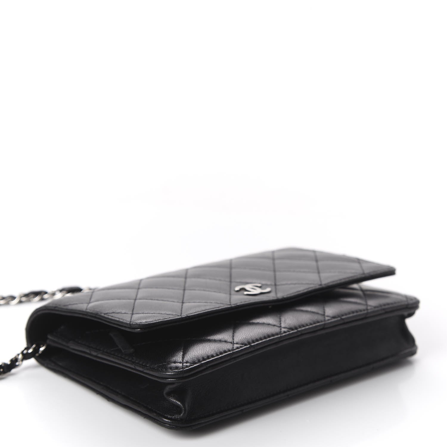 Chanel Lambskin Quilted Wallet On Chain WOC Black 3 of 11
