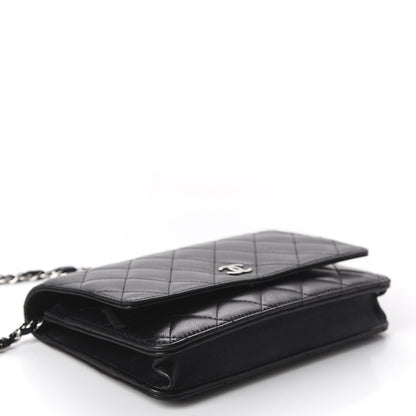 Chanel Lambskin Quilted Wallet On Chain WOC Black 3 of 11