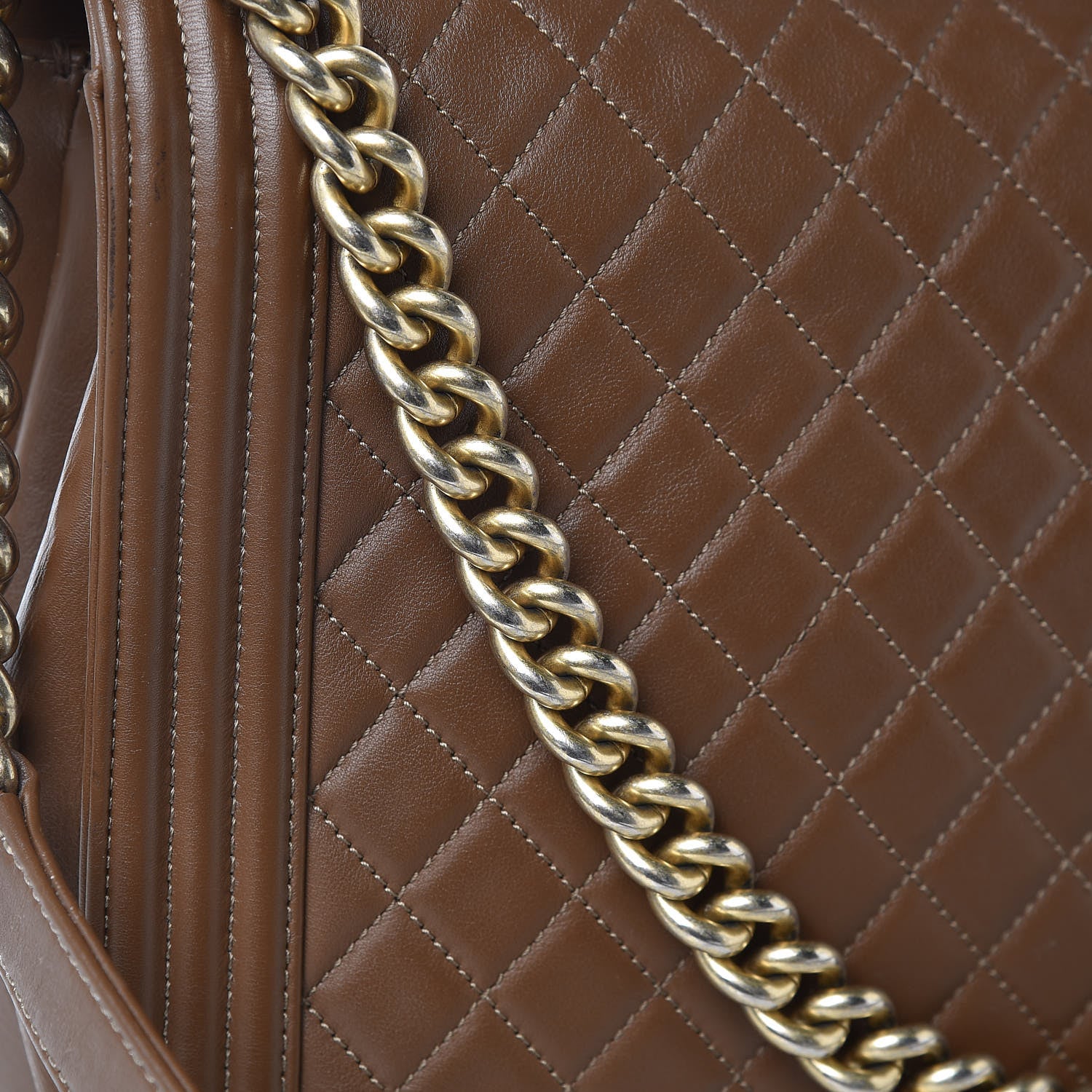 Chanel Calfskin Quilted Large Boy Flap Brown 15 of 20