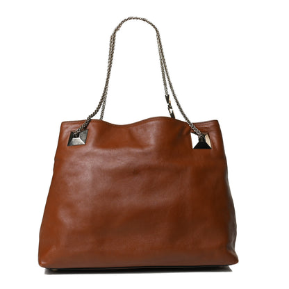 Valentino Garavani Calfskin Macro Rockstud Chain Shoulder Bag Brown 1 of 16