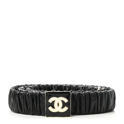 Chanel Lambskin Ruched CC Belt 85 34 Black 1 of 4