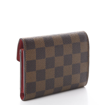 Louis Vuitton Damier Ebene Victorine Wallet Red 2 of 6