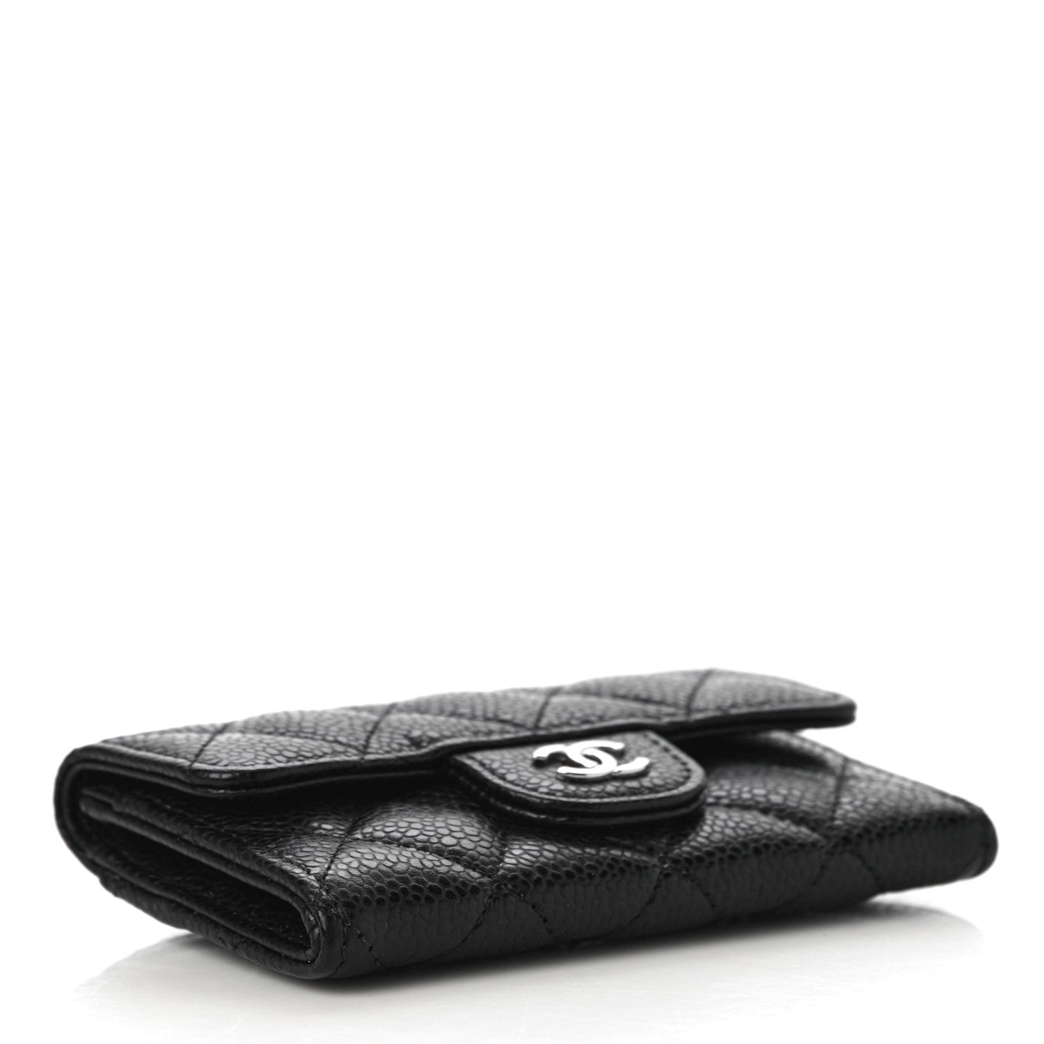Chanel Caviar Quilted Flap Card Holder Wallet Black 4 of 12