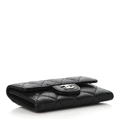 Chanel Caviar Quilted Flap Card Holder Wallet Black 4 of 12