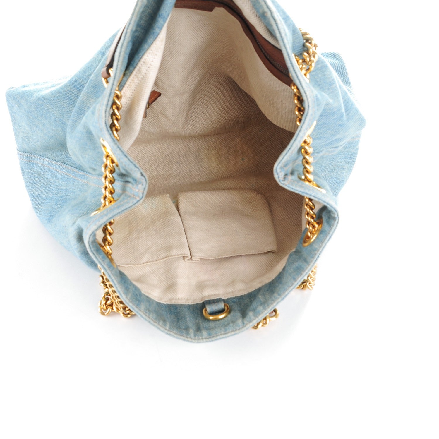 Gucci Denim Medium Soho Chain Shoulder Bag Blue 5 of 8