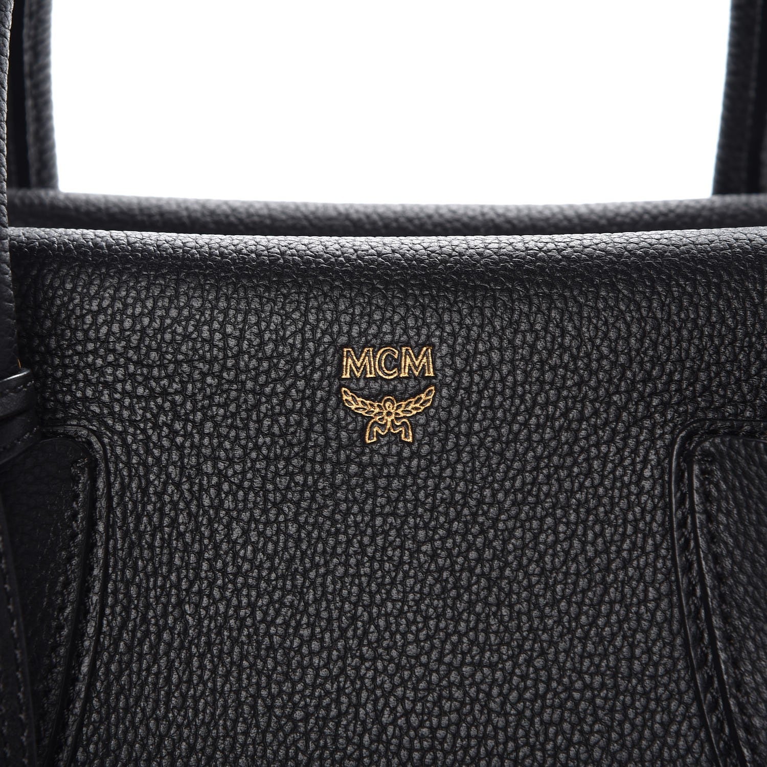 MCM Grained Calfskin Large Milla Tote Black 9 of 14