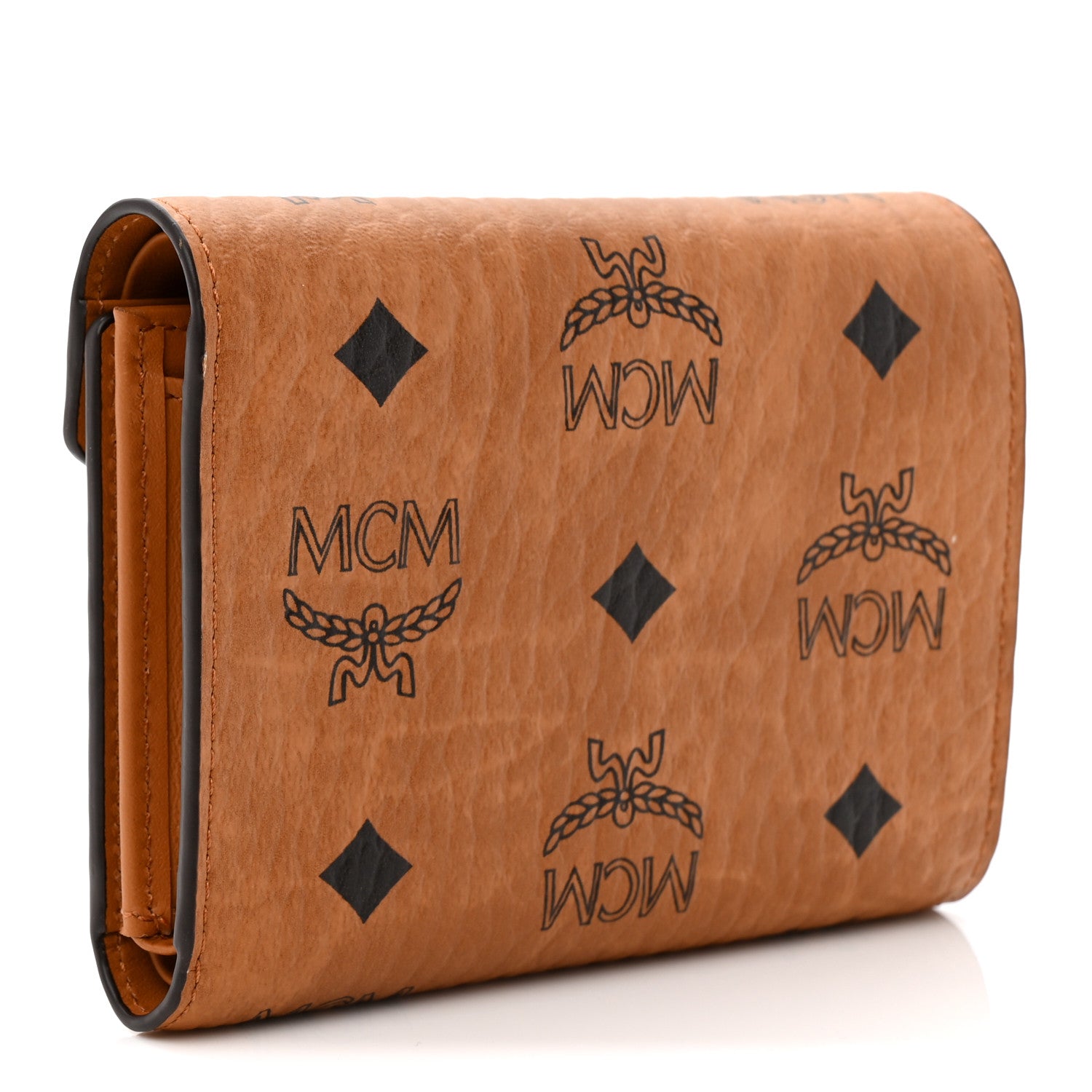 MCM Visetos Trifold Tracy Wallet Cognac 3 of 8