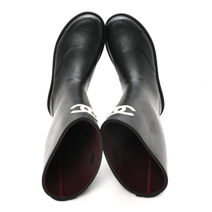 Chanel Caoutchouk CC High Boots 38 Black 2 of 9