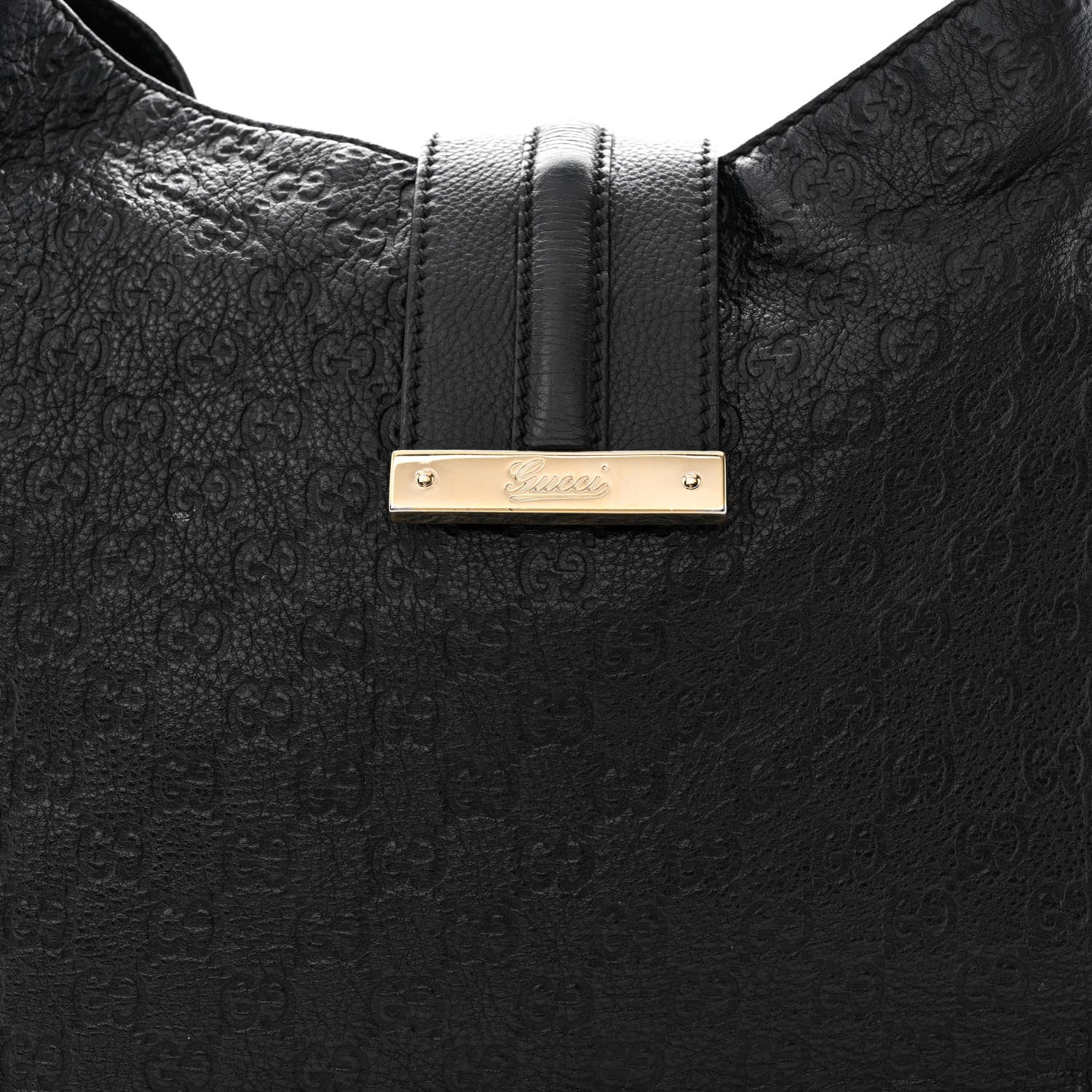 Gucci Guccissima Large New Ladies Web Hobo Black 8 of 14