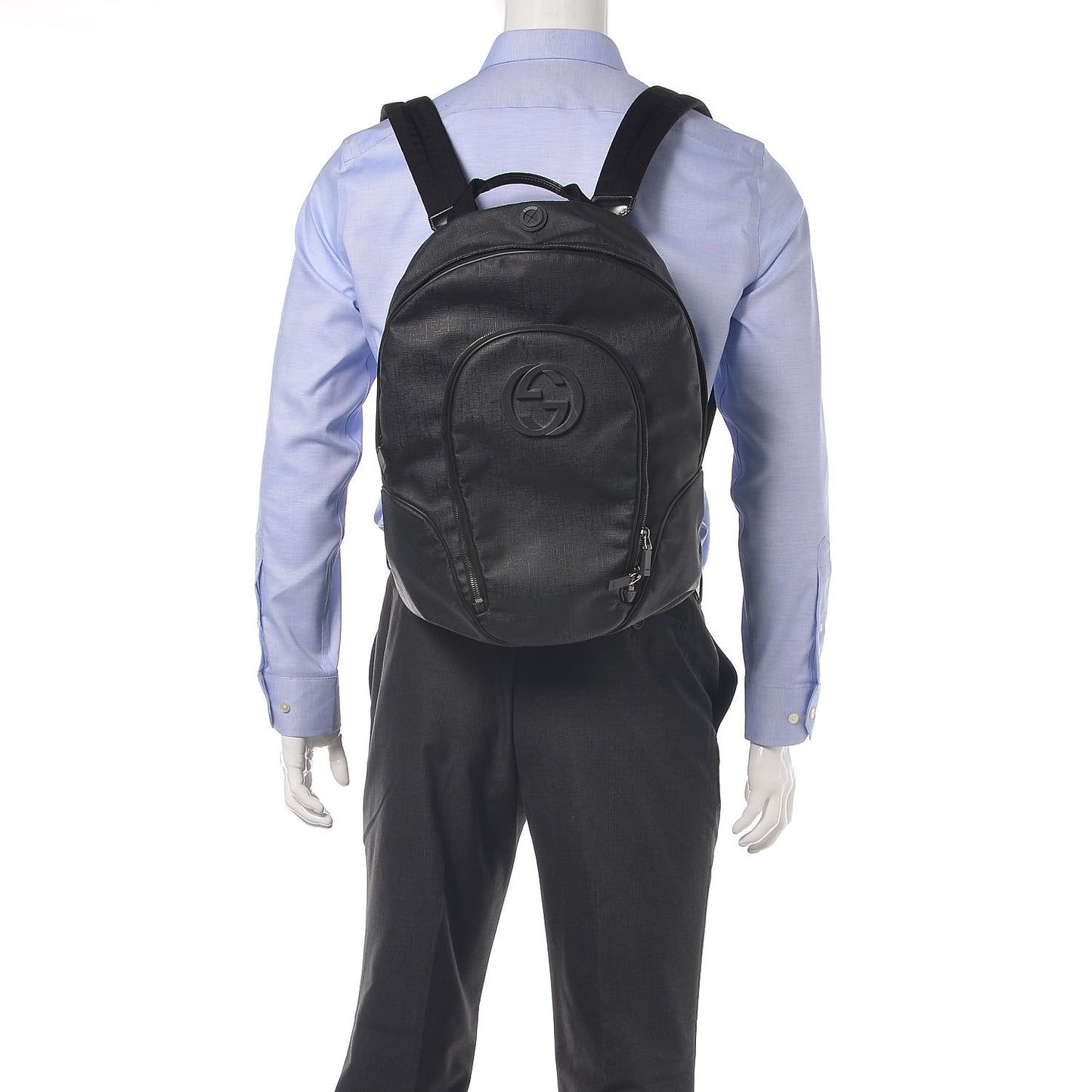 Coated Canvas Interlocking G Travel Backpack Black