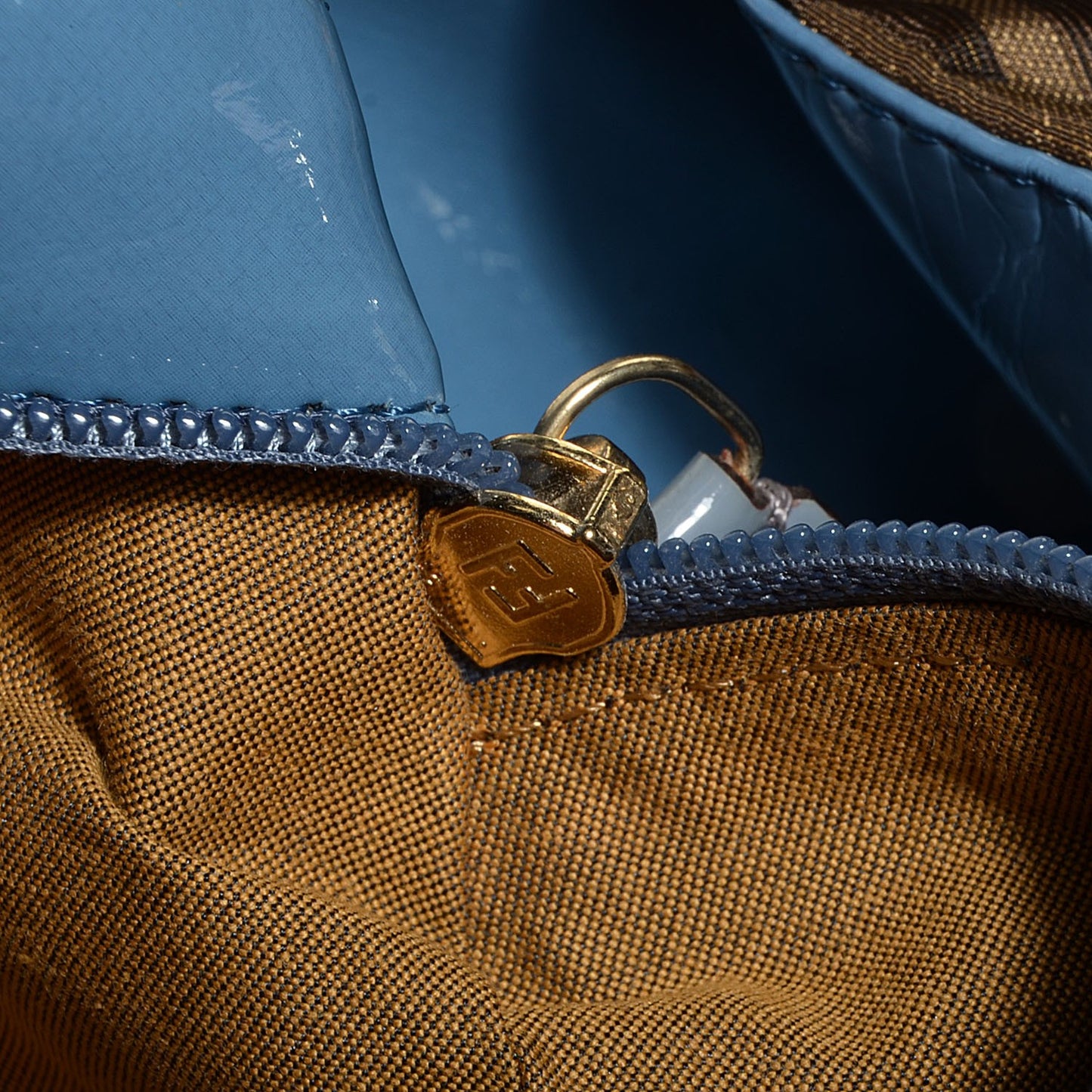 Zucca Large Chef Shopper Tote Tobacco Blue