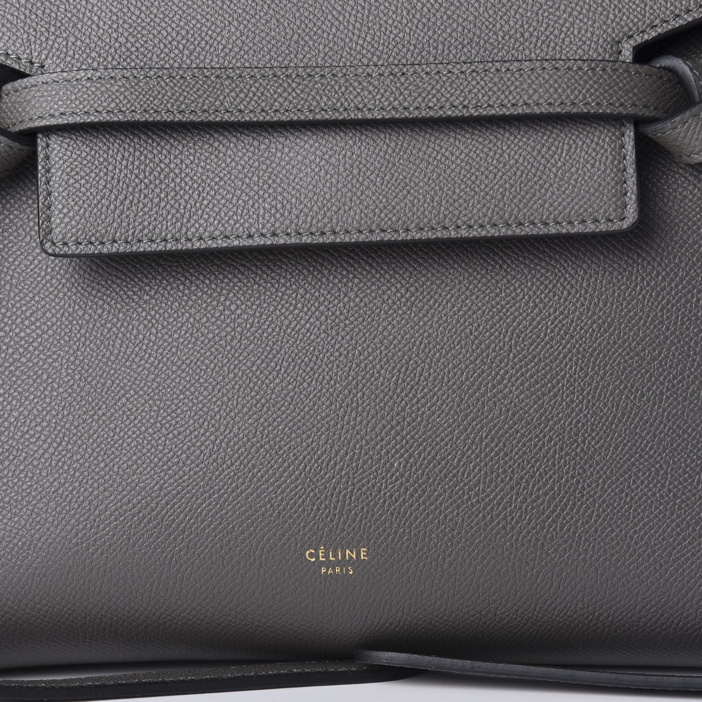 Grained Calfskin Nano Belt Bag Grey