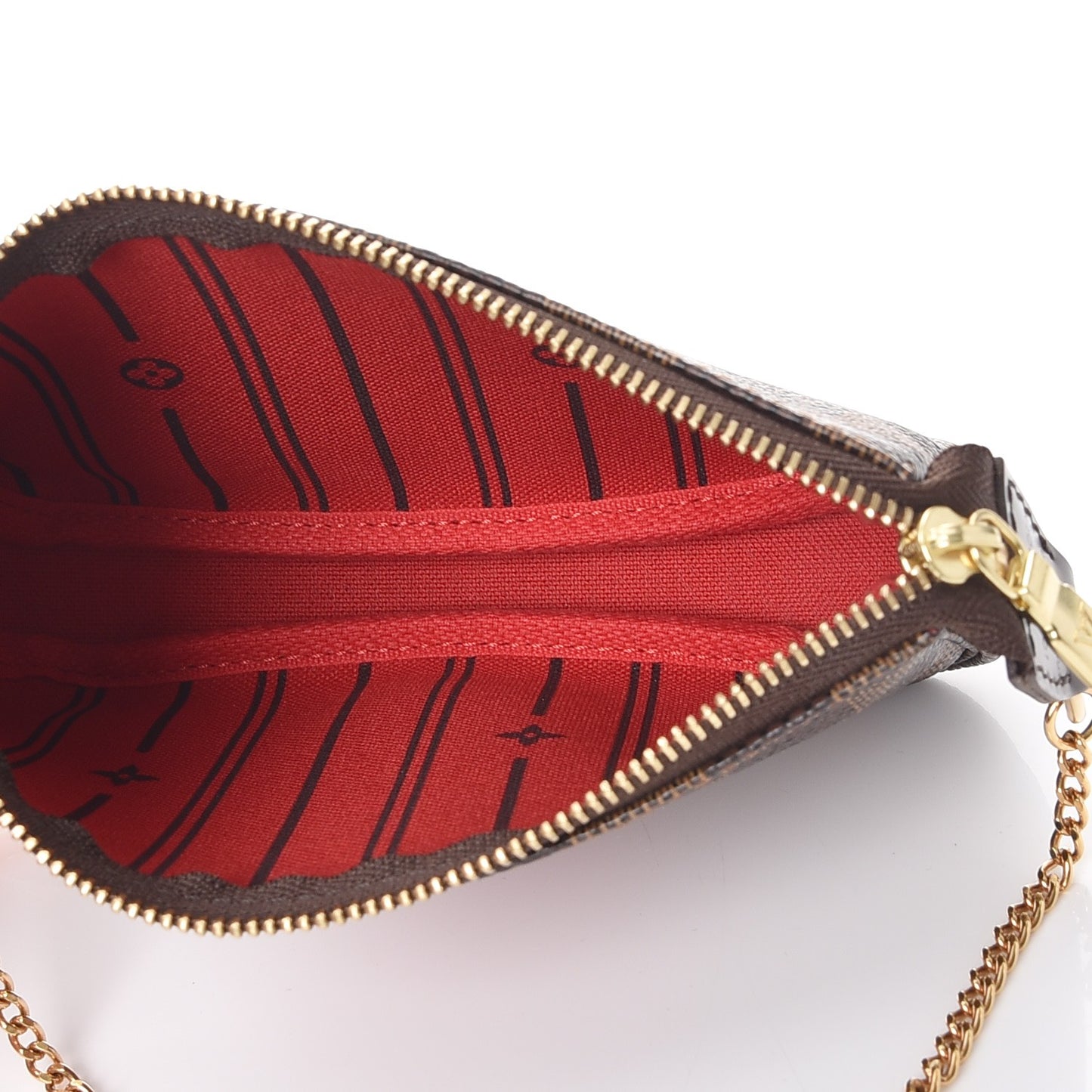 Damier Ebene Complice Trunks and Bags Mini Pochette Accessories Red