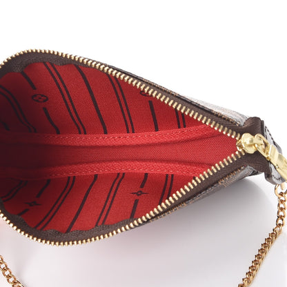 Louis Vuitton Damier Ebene Complice Trunks and Bags Mini Pochette Accessories Red 5 of 7