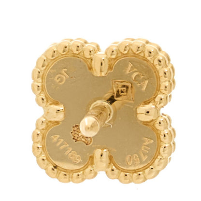 Van Cleef & Arpels 18K Yellow Gold Black Onyx Sweet Alhambra Earrings 4 of 5