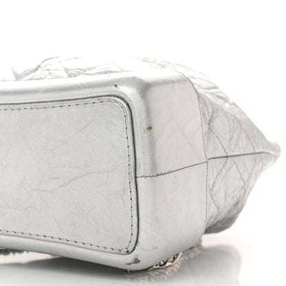 Chanel Metallic Crumpled Calfskin Quilted Small Gabrielle Backpack Silver 10 of 11