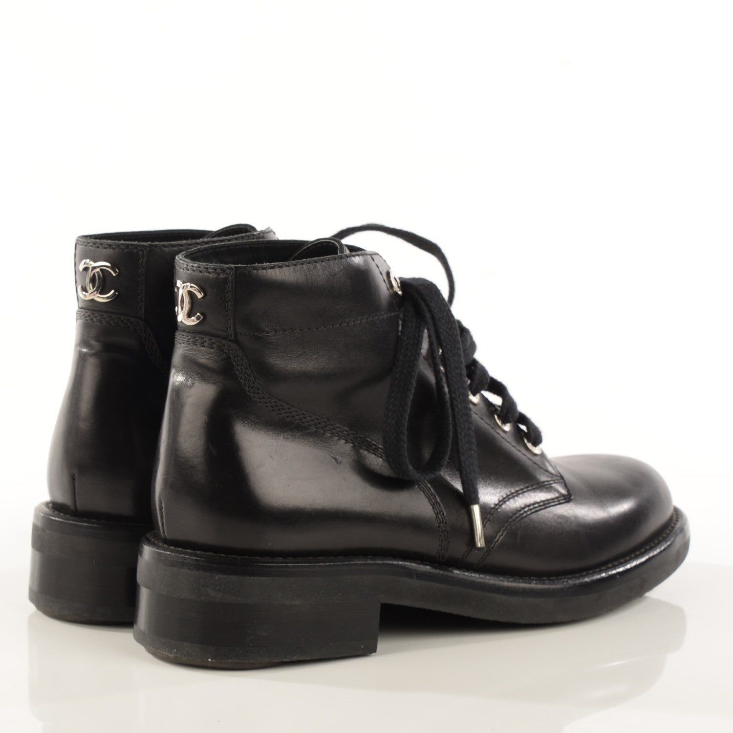 Chanel Calfskin Short Boots 37 Black 4 of 8