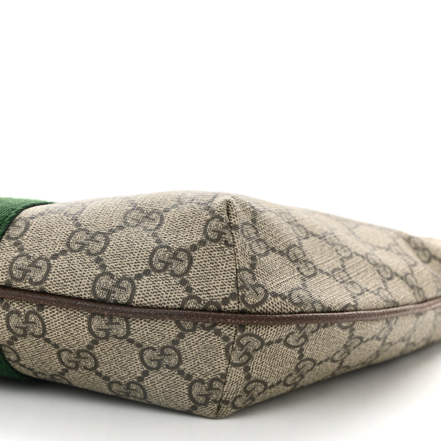 GG Supreme Monogram Web Small Ophidia Half Moon Hobo Brown