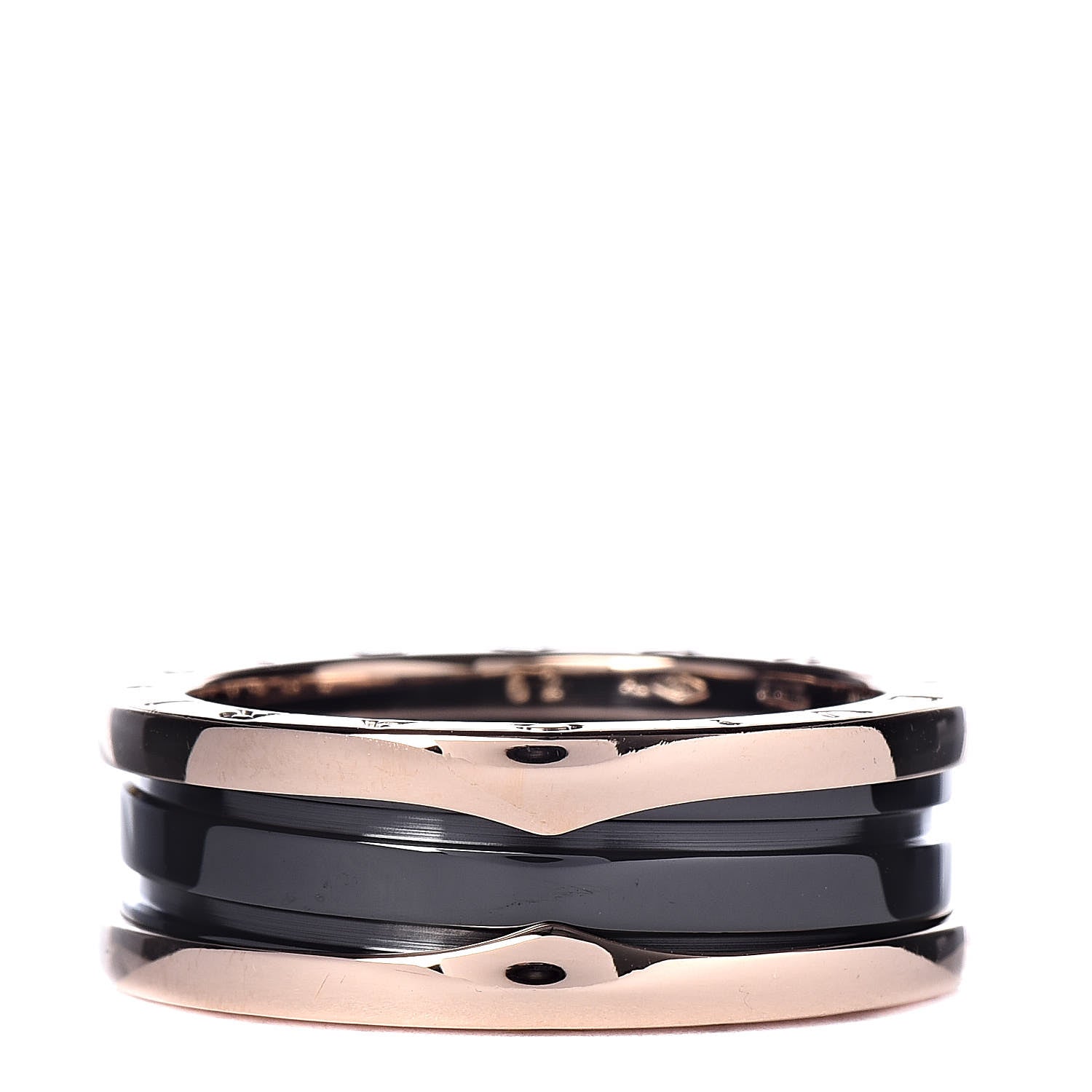 Bulgari 18K Rose Gold Black Ceramic B.Zero1 Two-Band Ring 62 10 1 of 7