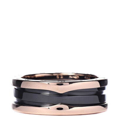 Bulgari 18K Rose Gold Black Ceramic B.Zero1 Two-Band Ring 62 10 1 of 7