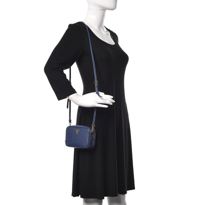 Prada Saffiano Mini Camera Crossbody Bag Bleuette 2 of 7