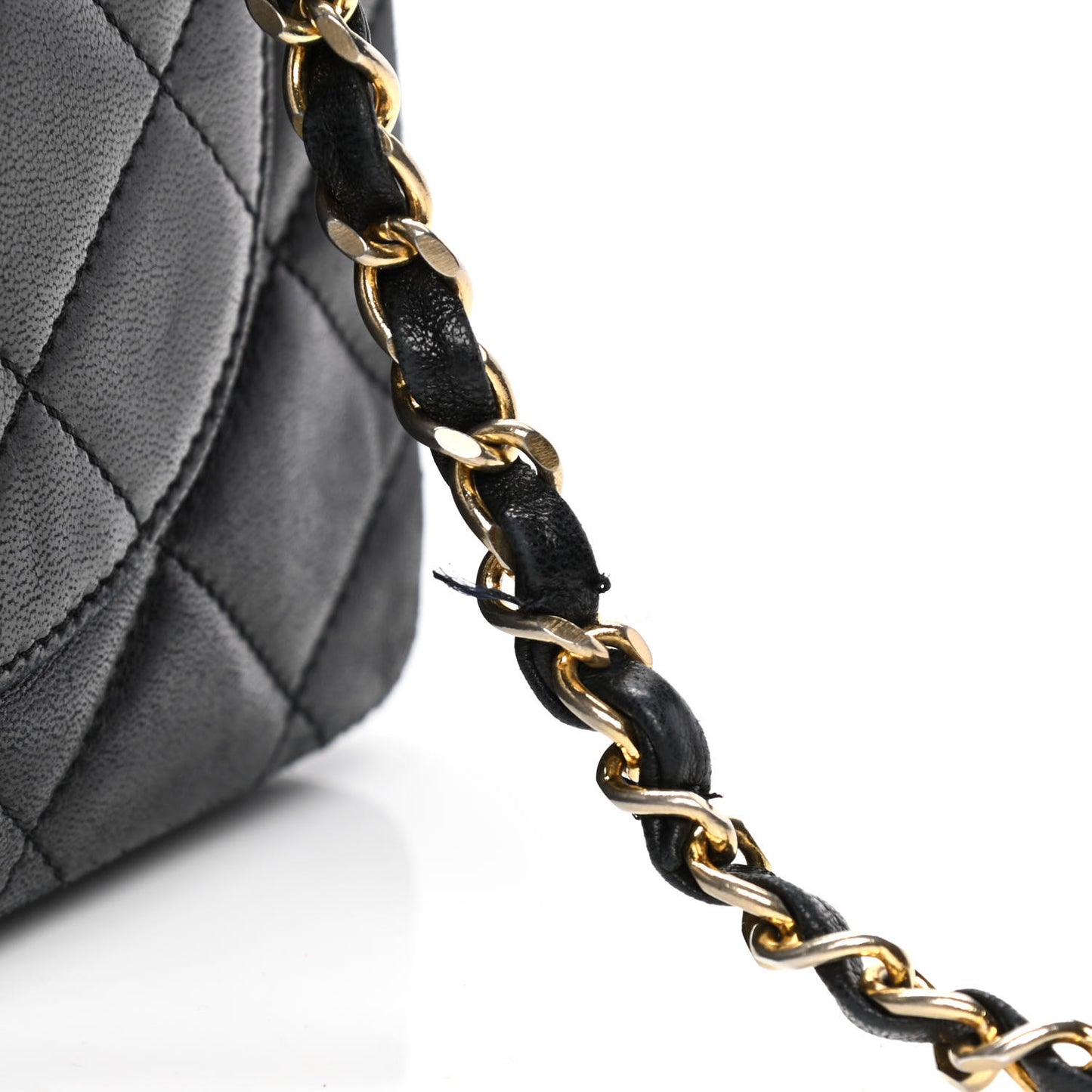Lambskin Quilted Medium Double Flap Black