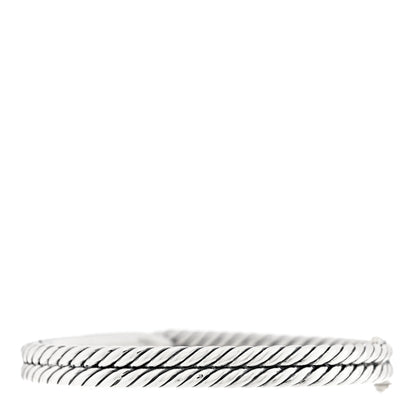 David Yurman Sterling Silver Diamond Pave 10mm Single Loop Labyrinth Bracelet 2 of 3