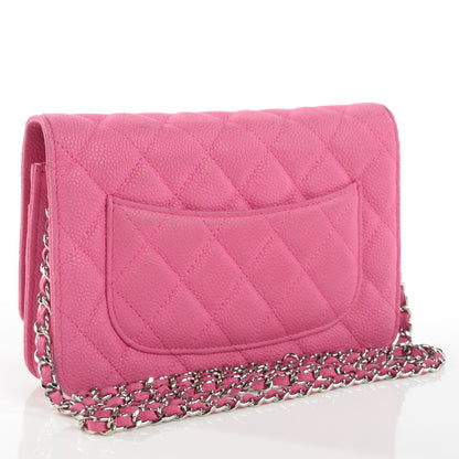Chanel Iridescent Caviar Quilted Wallet on Chain WOC Pink 3 of 8