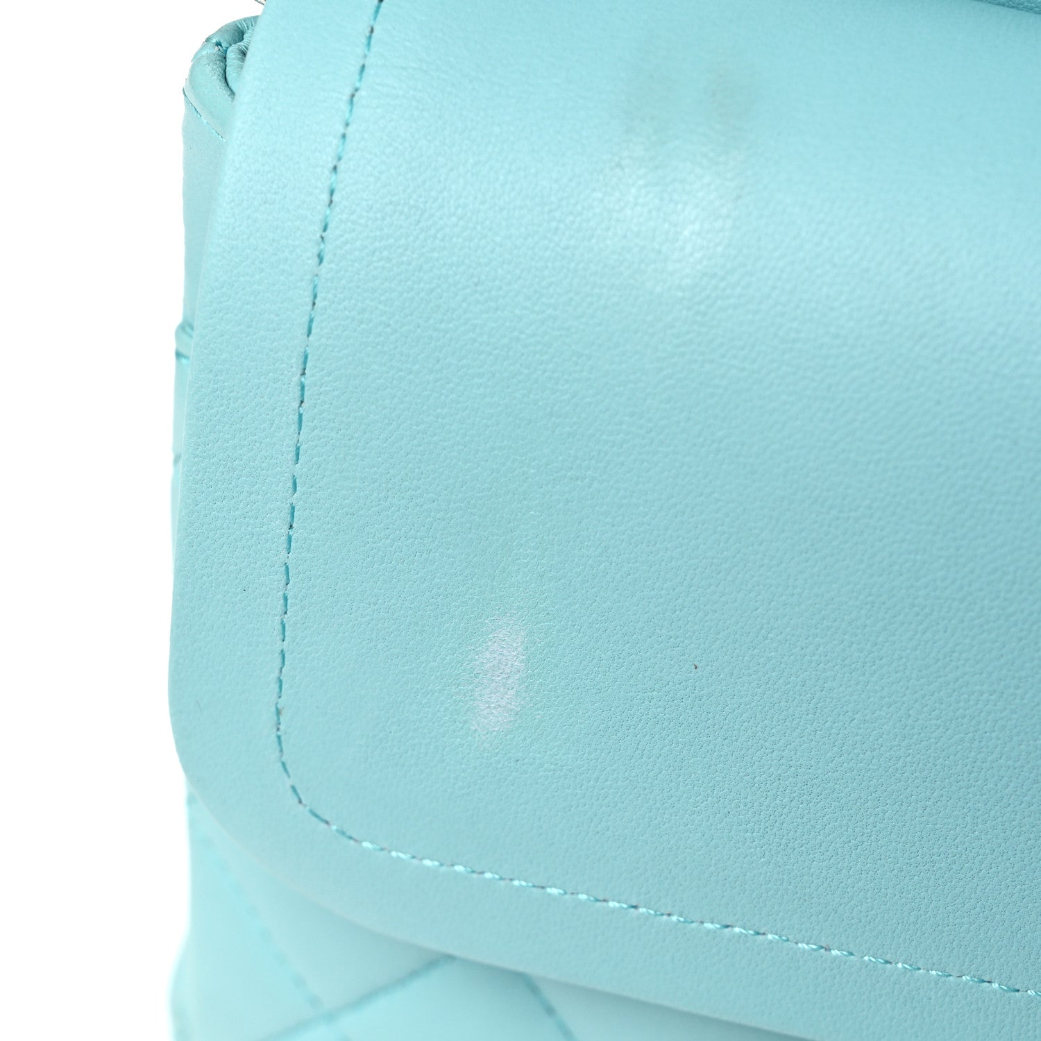 Chanel Lambskin Quilted Medium Double Flap Light Blue 11 of 12